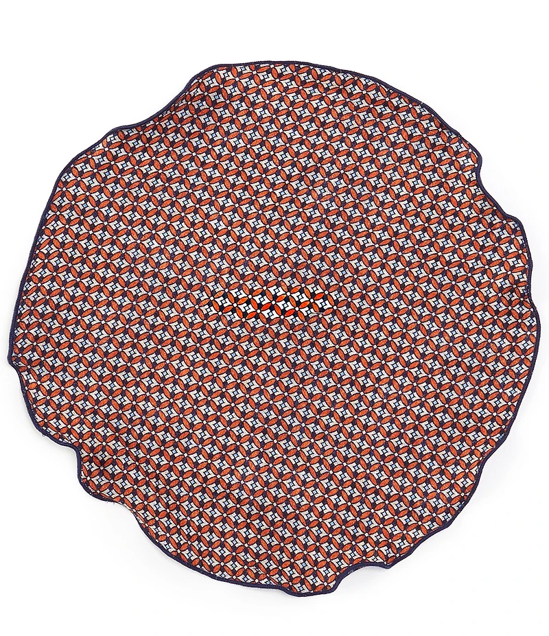 Edward Armah Muted Paisley Reversible Silk Pocket Circle