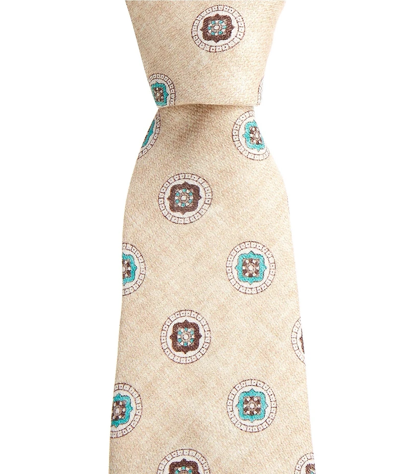 Edward Armah Open Medallion 3.3#double; Silk Tie