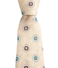 Edward Armah Open Medallion 3.3#double; Silk Tie