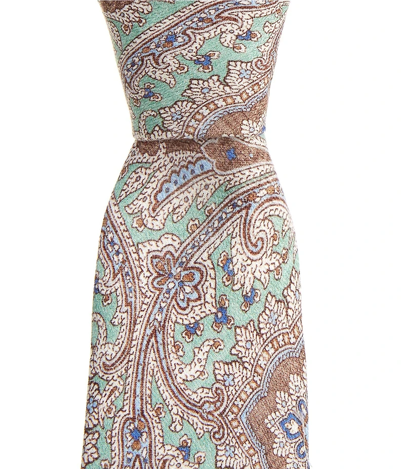 Edward Armah Paisley 3.3#double; Silk Tie