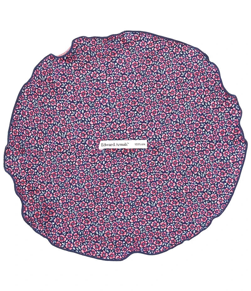 Edward Armah Paisley Floral Silk Pocket Square