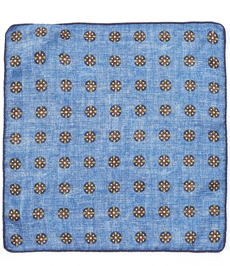 Edward Armah Classic Exploded Paisley Reversible Silk Pocket Square
