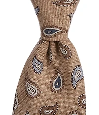 Edward Armah Pine Print 3.5#double; Silk Tie