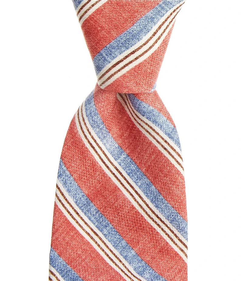 Edward Armah Stripe Pattern 3.3#double; Silk Tie