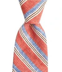 Edward Armah Stripe Pattern 3.3#double; Silk Tie