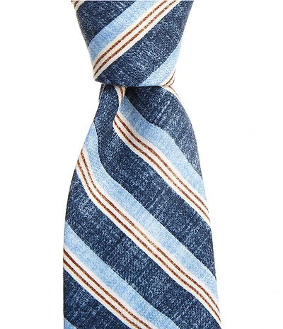 Edward Armah Stripe Pattern 3.3#double; Silk Tie