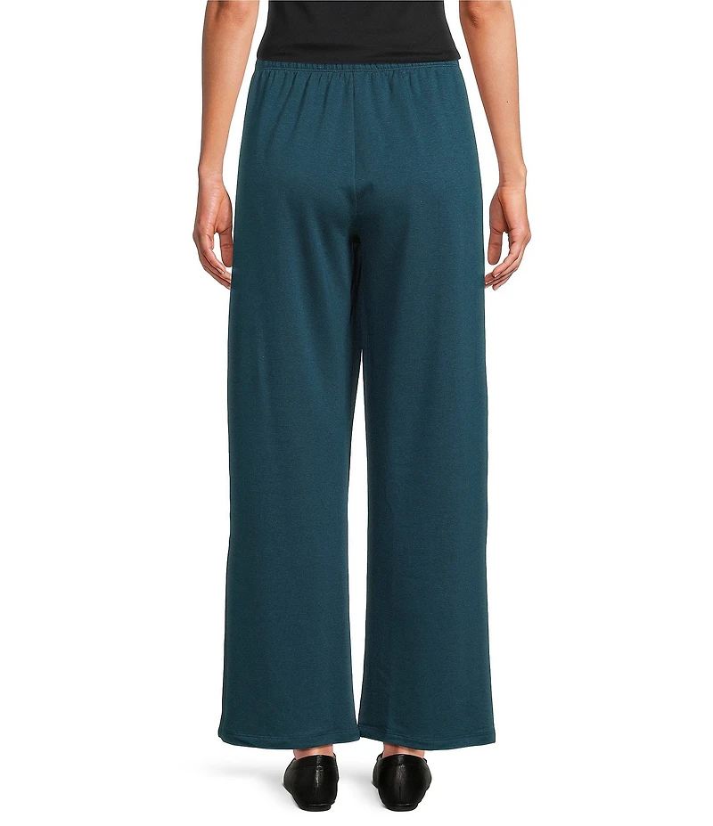 Eileen Fisher Brushed Terry Elastic Waist Straight Side Vent Pants