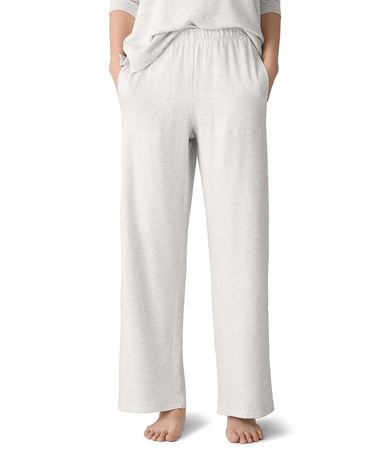 Eileen Fisher Brushed Terry Elastic Waist Straight Side Vent Pants