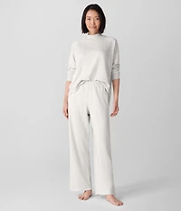 Eileen Fisher Brushed Terry Elastic Waist Straight Side Vent Pants