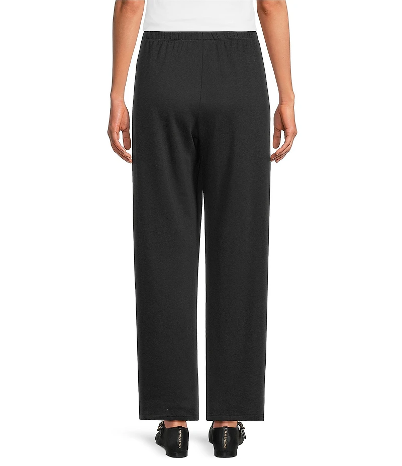 Eileen Fisher Brushed Terry Elastic Waist Straight Side Vent Pants