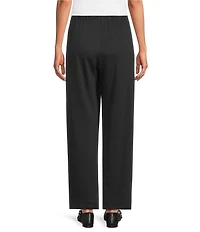 Eileen Fisher Brushed Terry Elastic Waist Straight Side Vent Pants