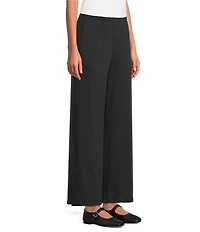 Eileen Fisher Brushed Terry Elastic Waist Straight Side Vent Pants