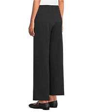 Eileen Fisher Brushed Terry Elastic Waist Straight Side Vent Pants