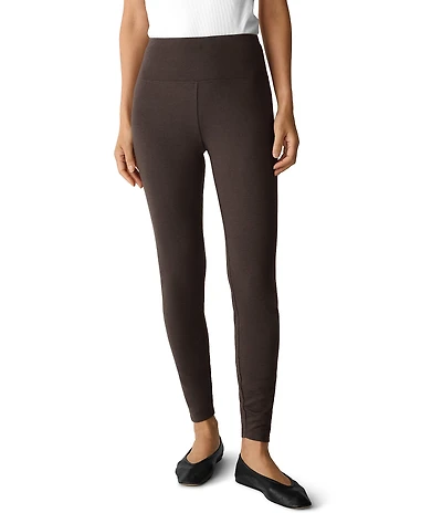 Eileen Fisher Brushed Terry Knit High Waisted Pull-On Leggings