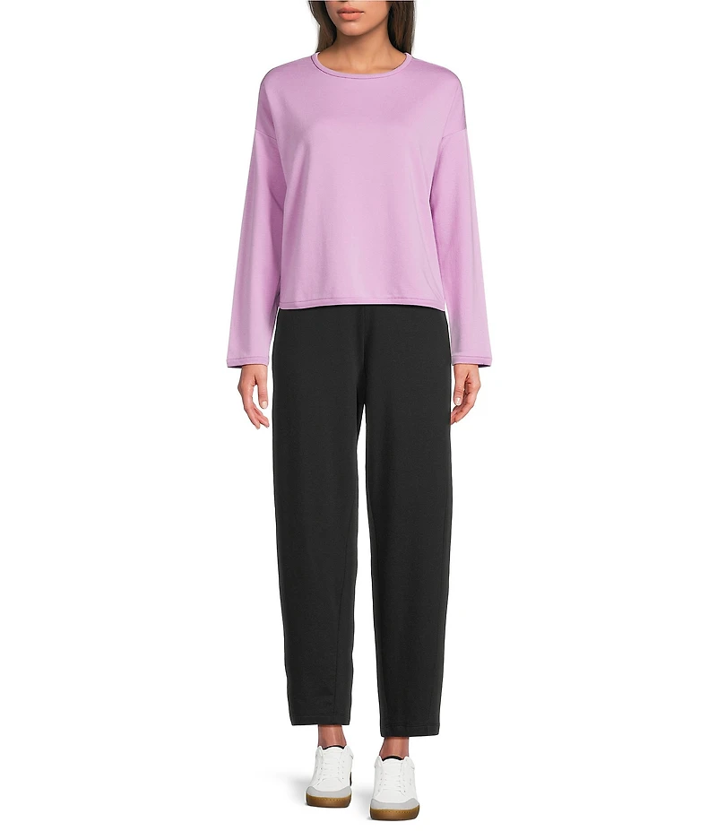 Eileen Fisher Brushed Terry Round Neck Long Sleeve Top