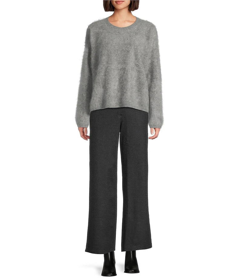 Eileen Fisher Cashmere Fluff Knit Round Neck Long Sleeve Sweater