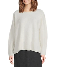 Eileen Fisher Cashmere Fluff Knit Round Neck Long Sleeve Sweater