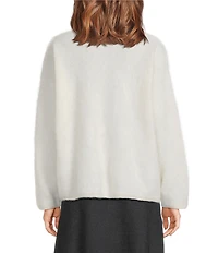 Eileen Fisher Cashmere Fluff Knit Round Neck Long Sleeve Sweater