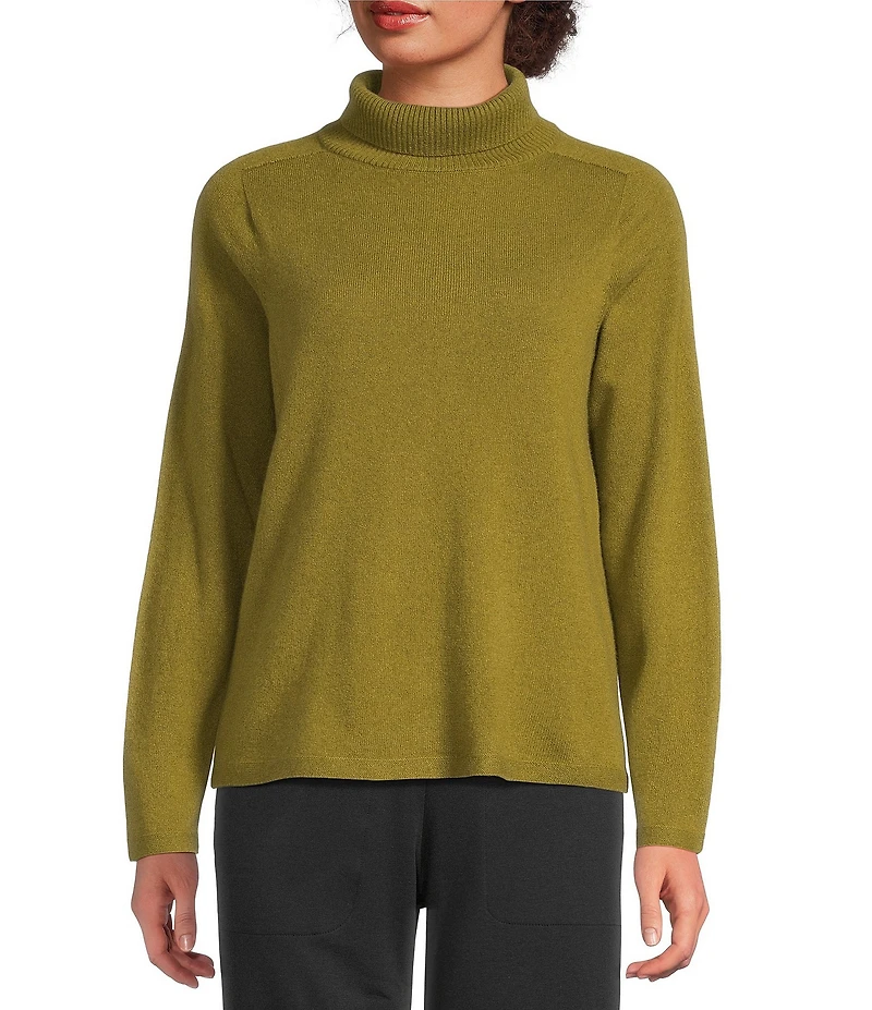Eileen Fisher Cashmere Knit Turtleneck Long Sleeve Sweater