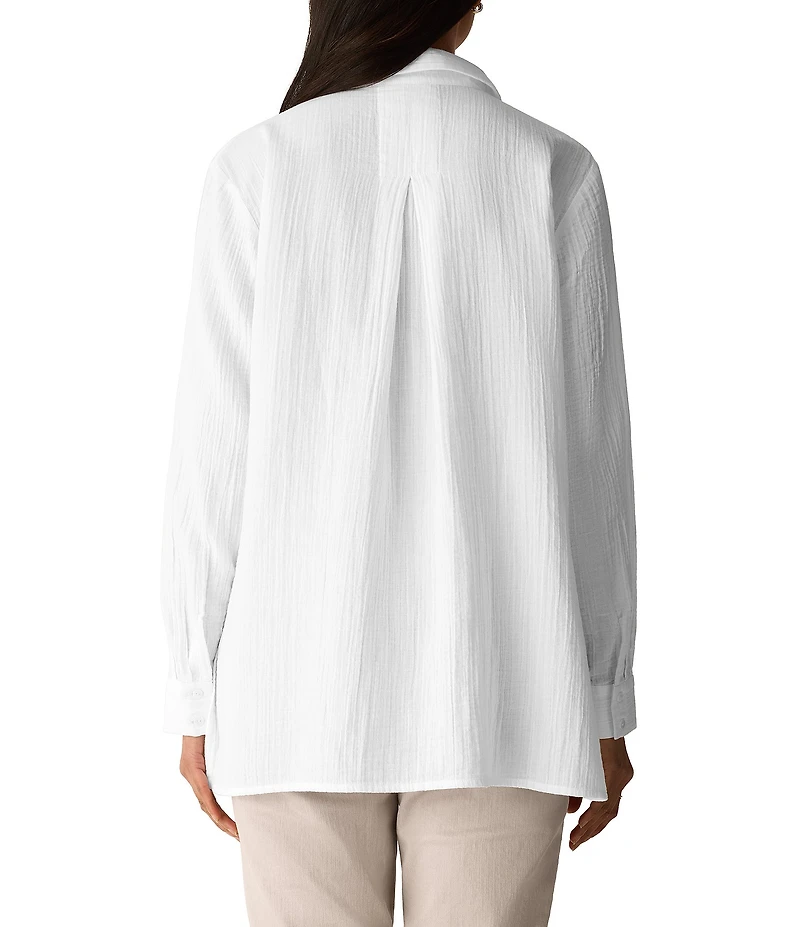 Eileen Fisher Classic Collar Organic Cotton Long Sleeve Shirt