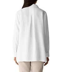 Eileen Fisher Classic Collar Organic Cotton Long Sleeve Shirt