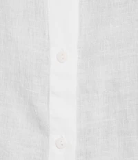 Eileen Fisher Classic Collar Point Collar Elbow Sleeve Button Front Shirt