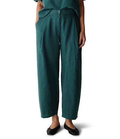 Eileen Fisher Coordinating Organic Linen Relaxed Ankle Pants