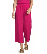 Eileen Fisher Coordinating Organic Linen Wide Leg Crop Pants