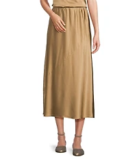 Eileen Fisher Coordinating Stretch Silk Charmeuse Full Skirt