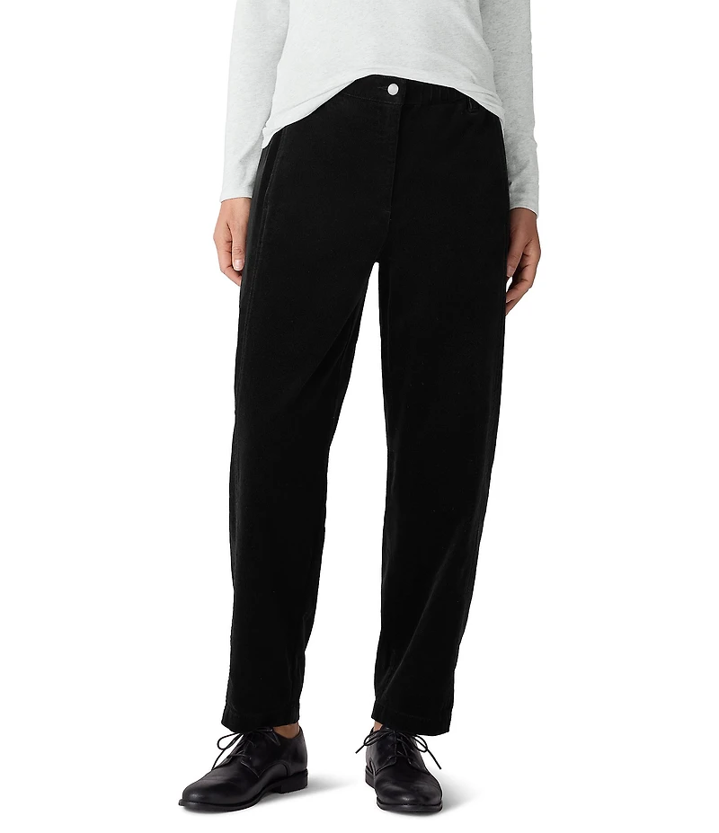 Eileen Fisher Corduroy Mid-Rise Lantern Ankle Pants