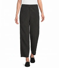 Eileen Fisher Cotton-Blend Yarn-Dyed Stripe Pull-On Lantern Pants