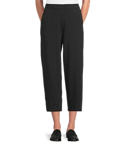 Eileen Fisher Cozy Brushed Terry Flat Front Ankle Lantern Pants