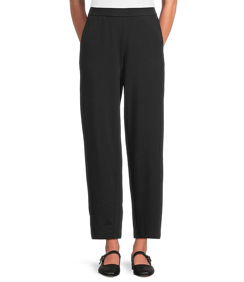 Eileen Fisher Cozy Brushed Terry Flat Front Ankle Lantern Pants