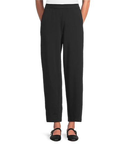 Eileen Fisher Cozy Brushed Terry Flat Front Ankle Lantern Pants
