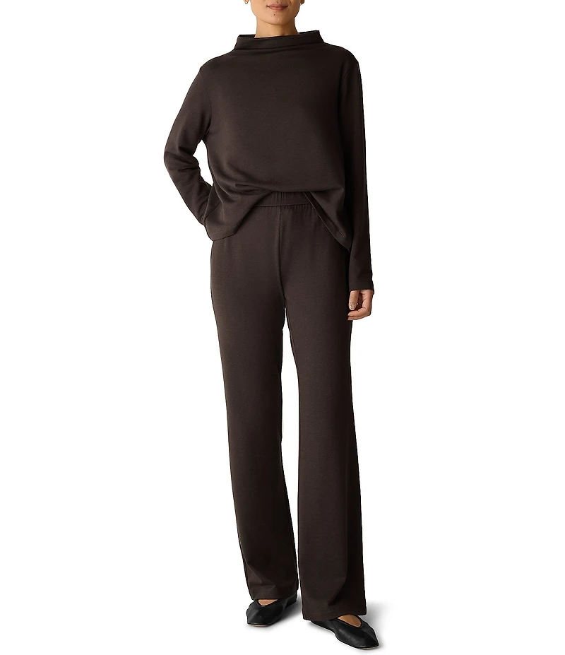 Eileen Fisher Cozy Brushed Terry Hug Kick Pull-On Pants