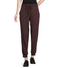 Eileen Fisher Cozy Brushed Terry Organic Cotton Blend Elastic Tie Waist Ankle Jogger Track Pants