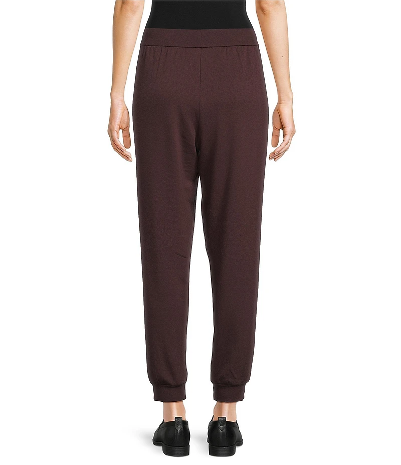 Eileen Fisher Cozy Brushed Terry Organic Cotton Blend Elastic Tie Waist Ankle Jogger Track Pants