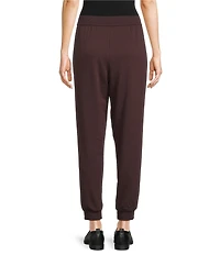 Eileen Fisher Cozy Brushed Terry Organic Cotton Blend Elastic Tie Waist Ankle Jogger Track Pants