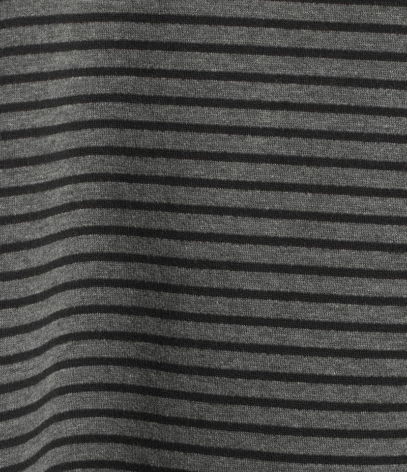 Eileen Fisher Cozy Striped Brushed Terry Organic Cotton Blend Knit Round Neck Long Sleeve Box Top