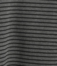 Eileen Fisher Cozy Striped Brushed Terry Organic Cotton Blend Knit Round Neck Long Sleeve Box Top