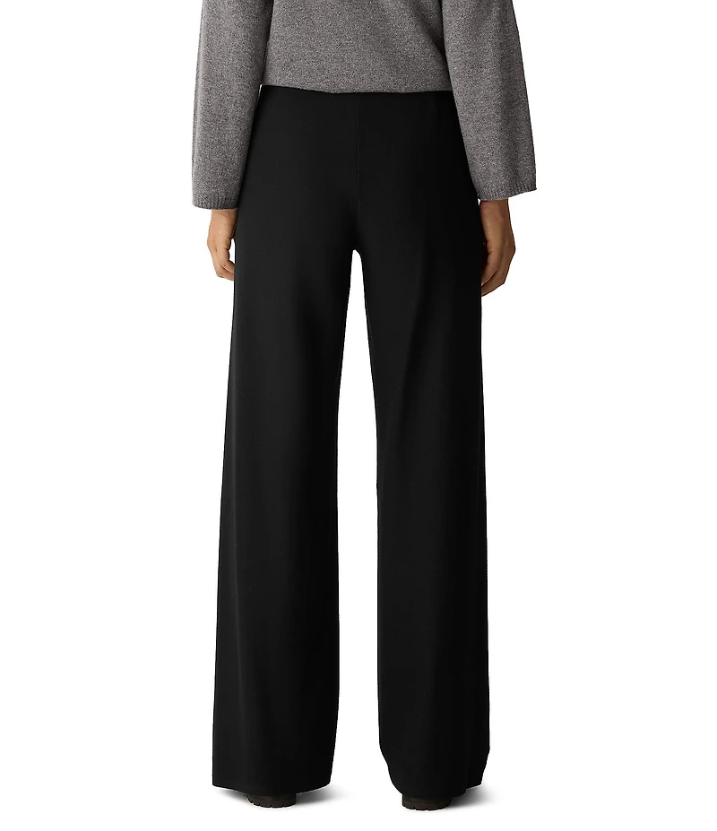 Eileen Fisher Crepe High-Waist Wide Leg Pants