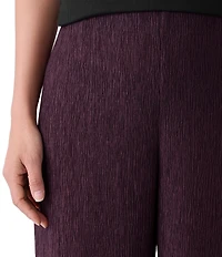 Eileen Fisher Crinkle Texture Wide Leg Ankle Pants