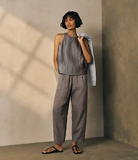 Eileen Fisher Crinkled Weave Halter Neck Sleeveless Top