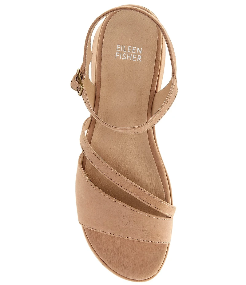Eileen Fisher Dae Nubuck Ankle Strap Platform Sandals