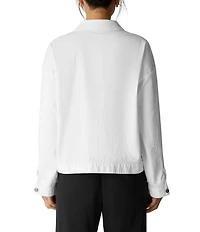 Eileen Fisher Denim Classic Collar Long Sleeve Jacket