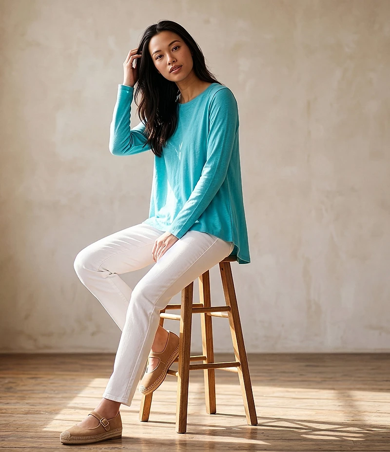 Eileen Fisher Denim High-Waist Slim Ankle Pants