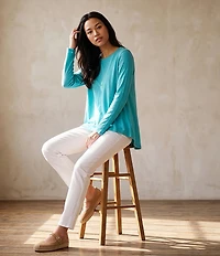 Eileen Fisher Denim High-Waist Slim Ankle Pants