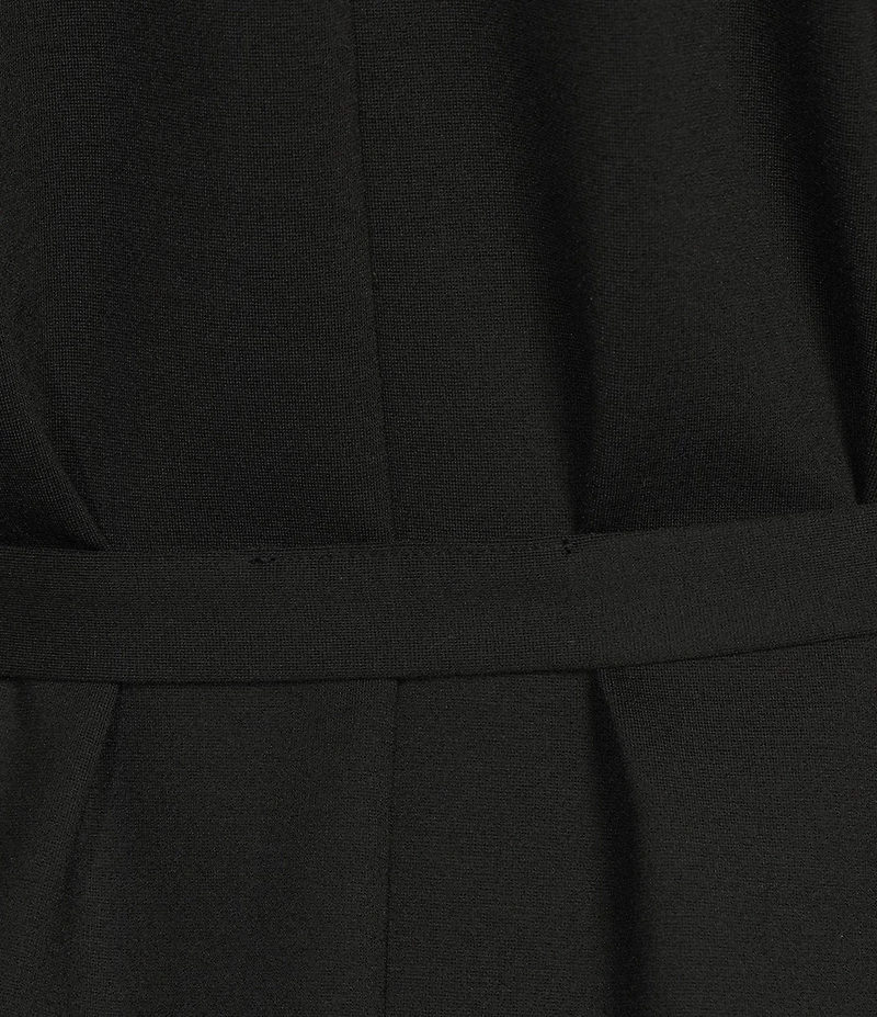 Eileen Fisher Double Knit Ponte High Neck Cap Sleeve Tie Waist Vest
