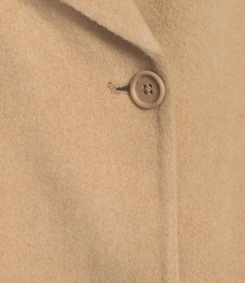 Eileen Fisher Doublefaced Wool Cloud Notch Lapel Long Sleeve Trench Coat