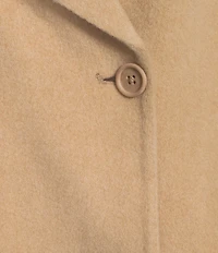 Eileen Fisher Doublefaced Wool Cloud Notch Lapel Long Sleeve Trench Coat